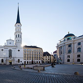 Detail Michaelerplatz und Michaelerkirche