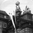 Februarkämpfe 1934, Wien. Außenansicht der beflaggten Feuerwehrzentrale Am Hof, die besetzt wurde. © VGA (E3/215)