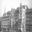 Wien 1, Neuer Markt 1/2. Straßenbahnen vor dem Hotel 'Meissl & Schadn'. Diagonalaufnahme von erhöhtem Standpunkt. © ÖNB (105.364D) 