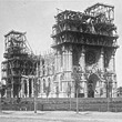 Wien 1, Votivkirche in Bau. Eingerüstete Halbtürme. © ÖNB (Pk 3002, 5410)